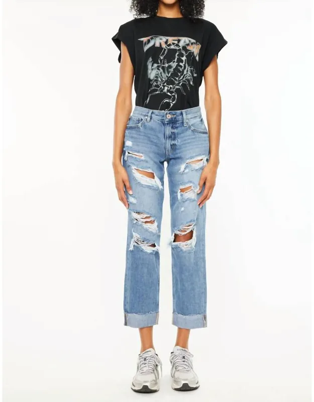 Delta Mid Rise Boyfriend Jeans