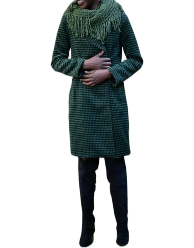 Checked Double-breasted Coat