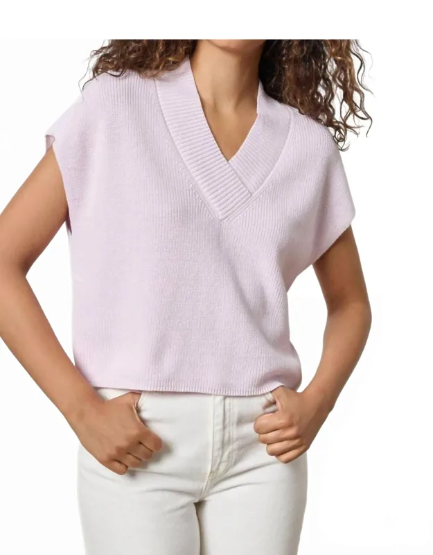 Wide Trim V-neck Sweater