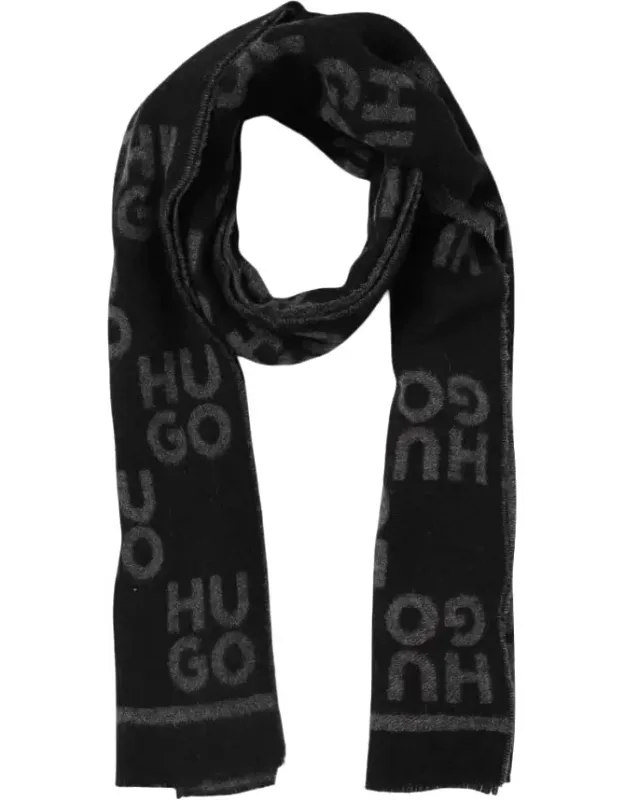 Martyn Jacquard Logo Wool Blend Scarf