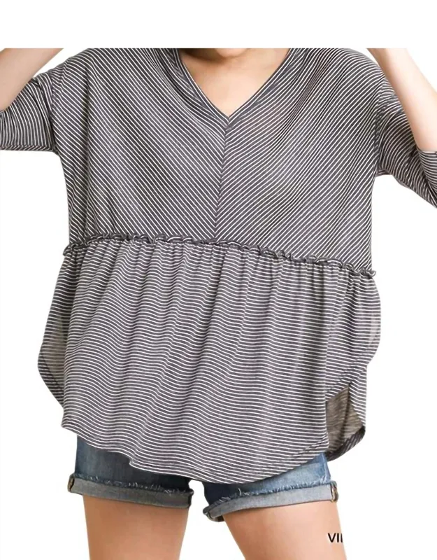 Babydoll Striped Top