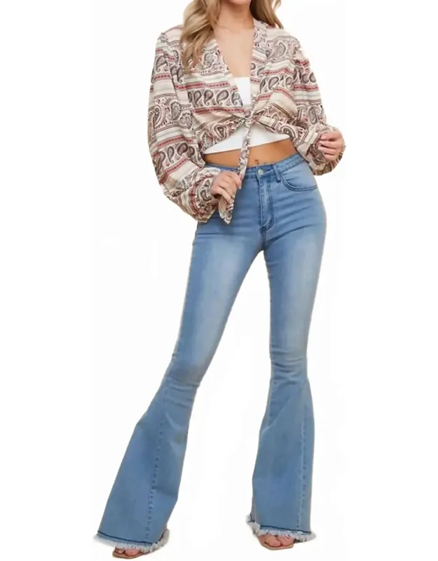 Paisley Kimono Crop Top