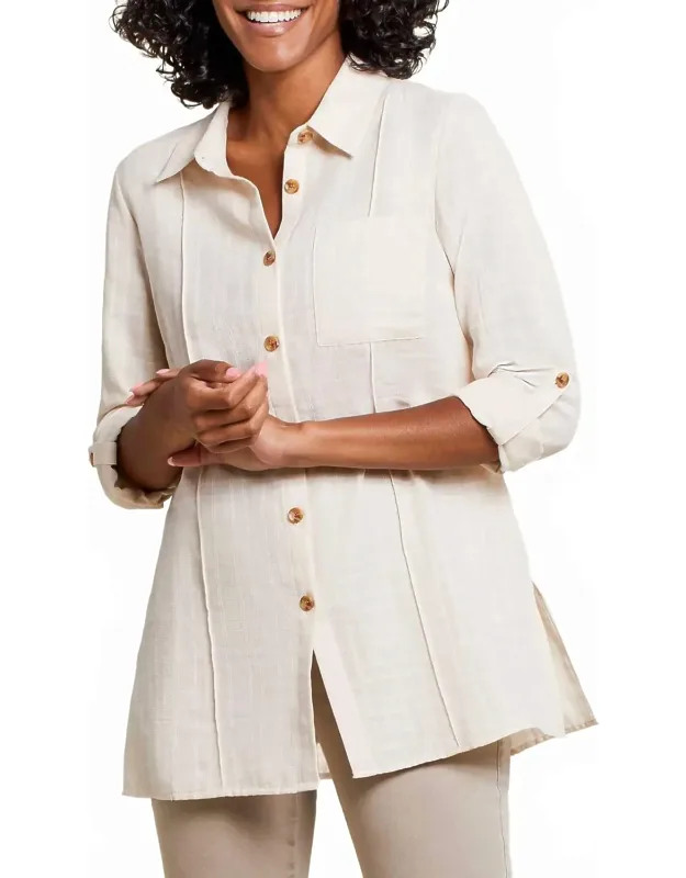 Pintuck Collared Tunic