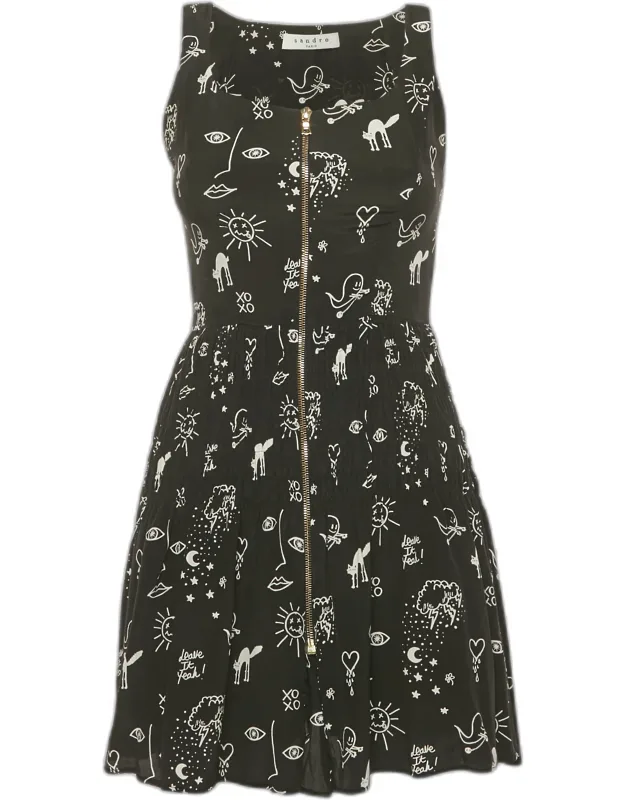 Printed Silk Mini Dress