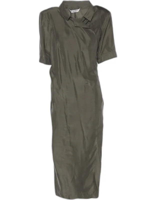 Satin Wrap Around Midi Dress