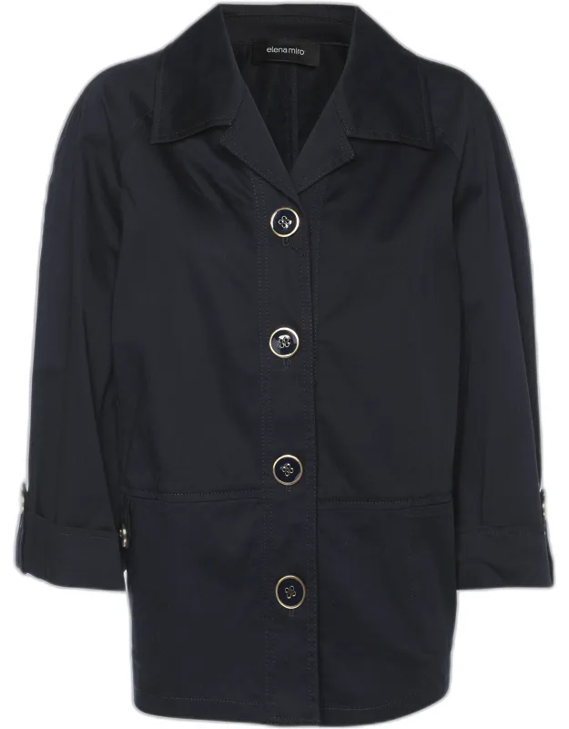 Stretch Cotton Single Breasted Short Coat