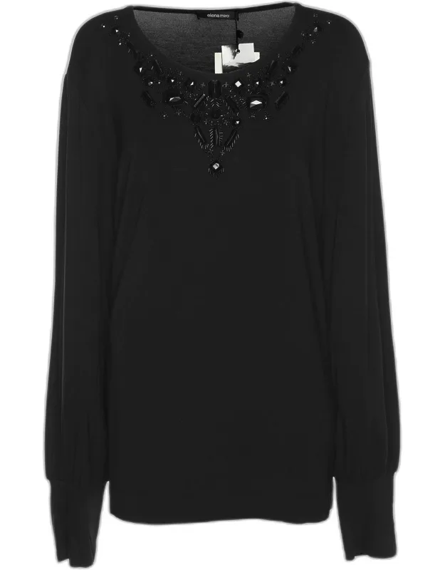 Jersey Embellished Long Sleeve Sweater