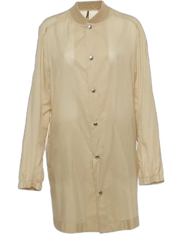 Cream Nylon Semi Sheer Short Coat