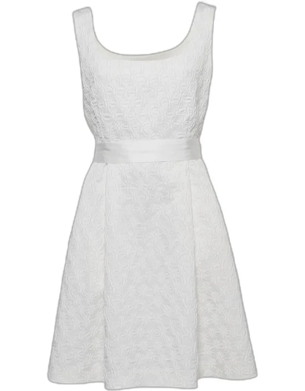 Textured Jacquard Sleeveless Mini Dress