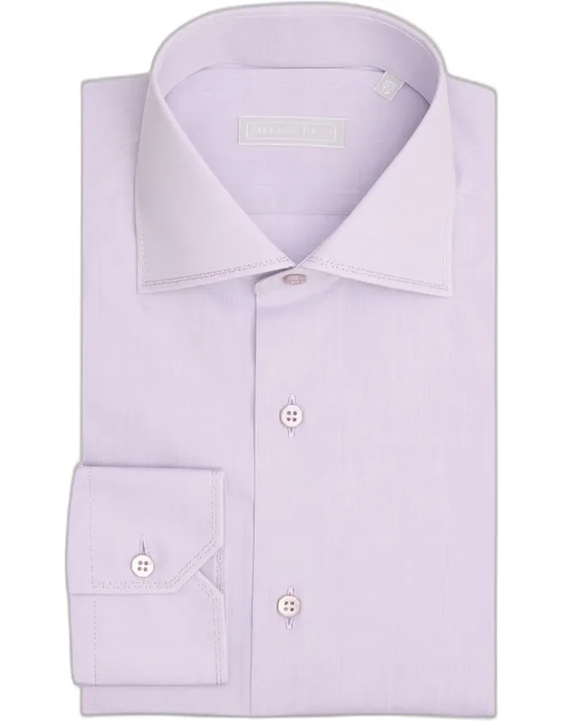 Solid Cotton Dress Shirt