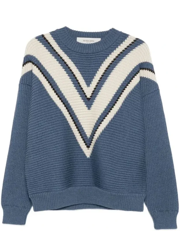 Jacquard Wool Sweater With Cream-colored Pattern