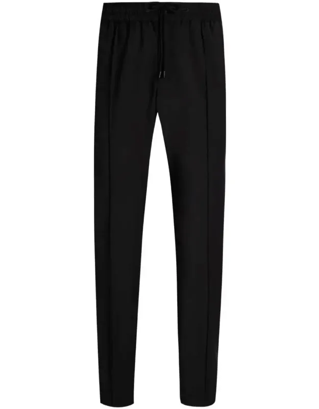 Drawstring-waist Wool Blend Tapered Trousers