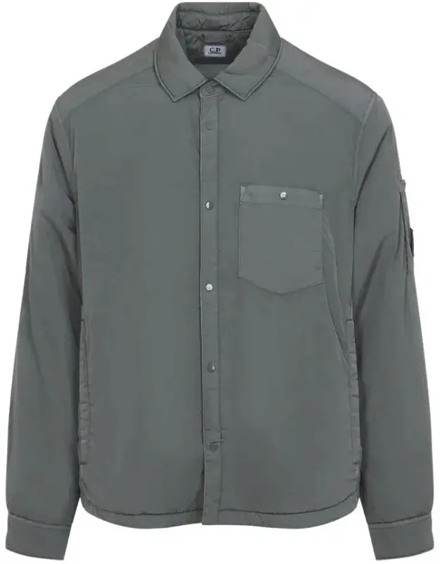 Jacket With Pointed Collar And Snap Button Fastening