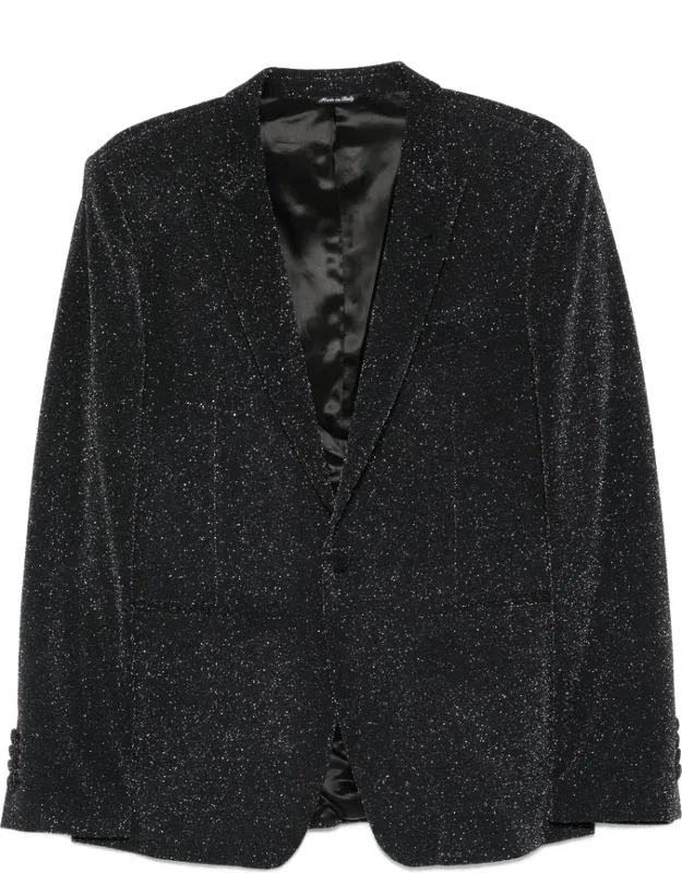 Lurex-detail Single-breasted Blazer