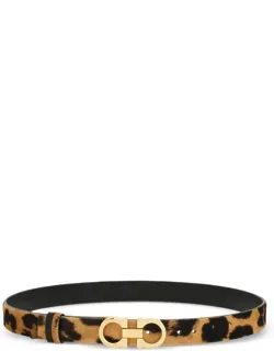 Animal-print Pony Hair Gancini Belt Accessories