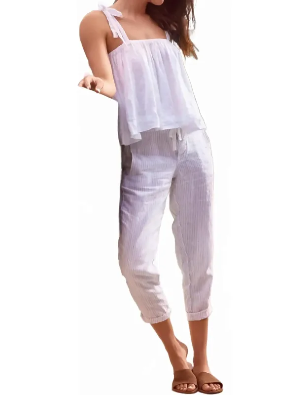 Crop Pants In Pinstripe