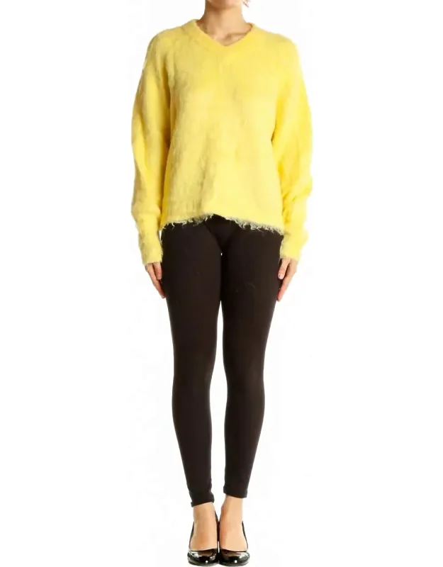Brushed V Neck Alpaca Sweater