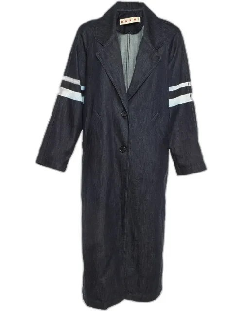 Denim Button Front Long Coat