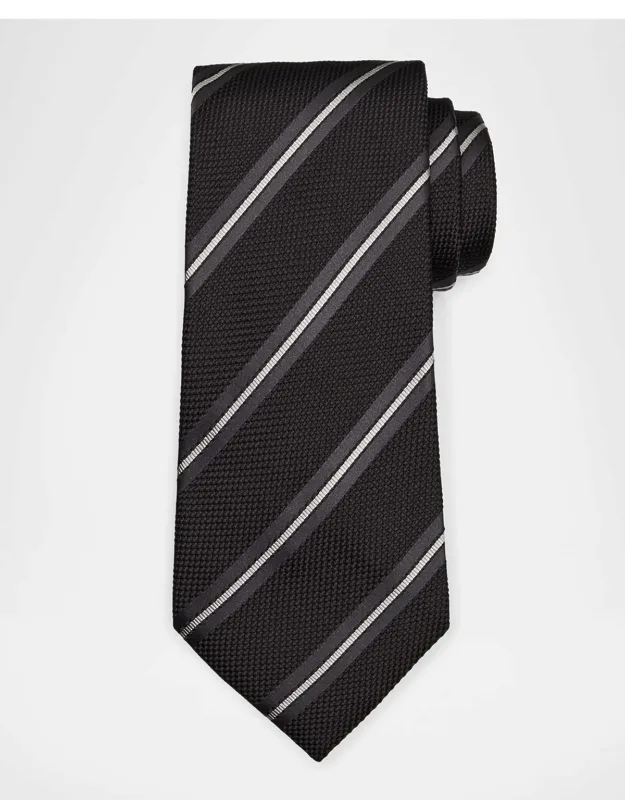 Two-tone Regimental Diagonal Stripe Silk Tie