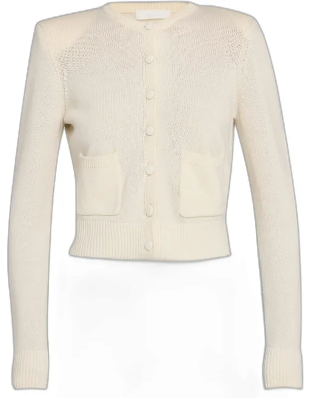Shoulder-pad Cashmere Cardigan