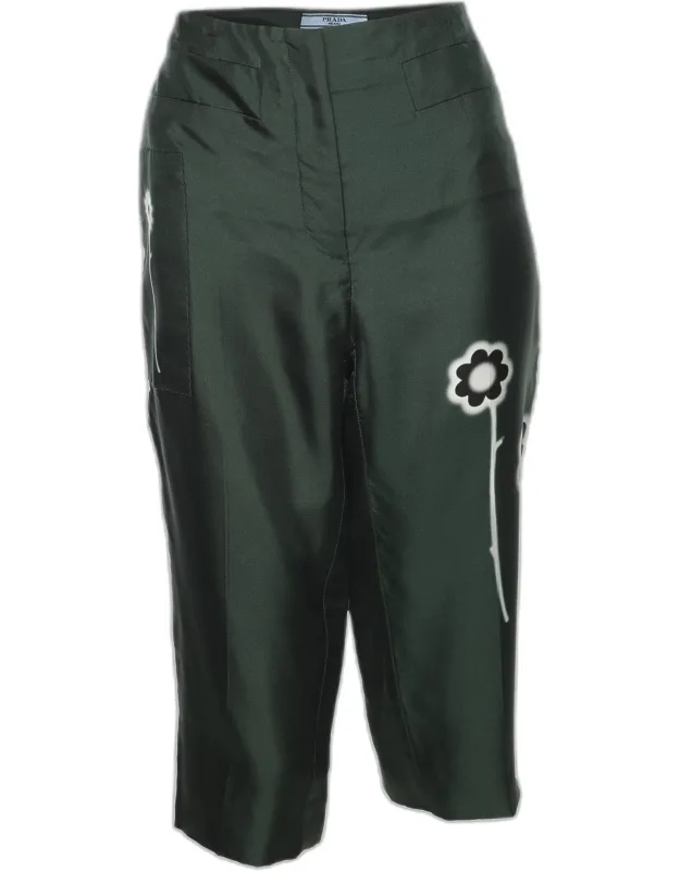 Floral Silk Capri Pants