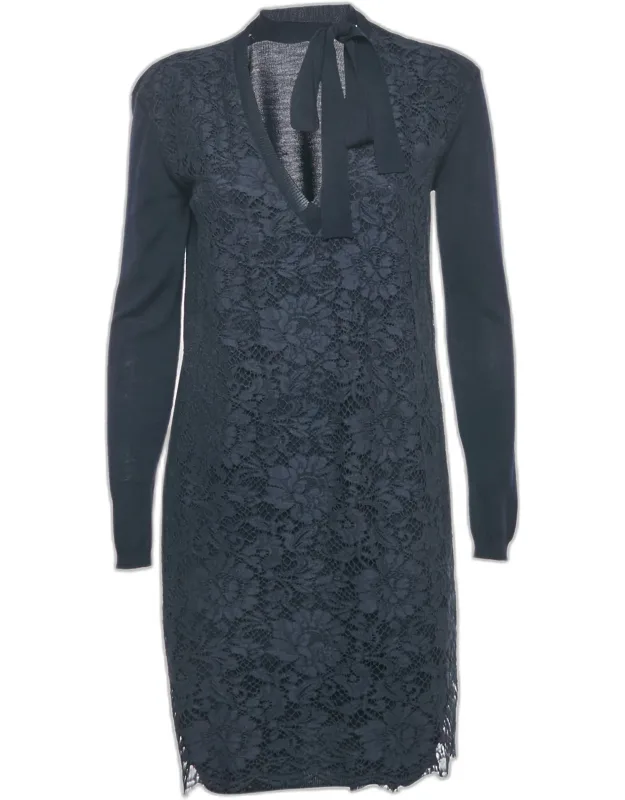 Lace And Knit Mini Dress