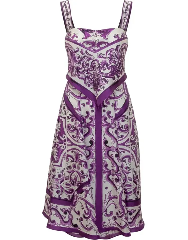 Dress Majolica-print Bustier Silhouette