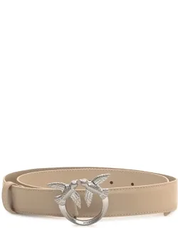 Belt With Silver Metal Love Birds Buckle