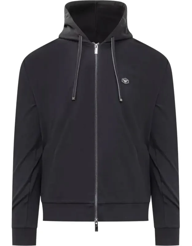 Sweatshirt With Full Zipper And Hoodie
