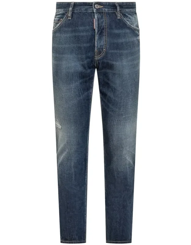 Dsquared2 Jeans In Washed Denim And Five-pocket Model