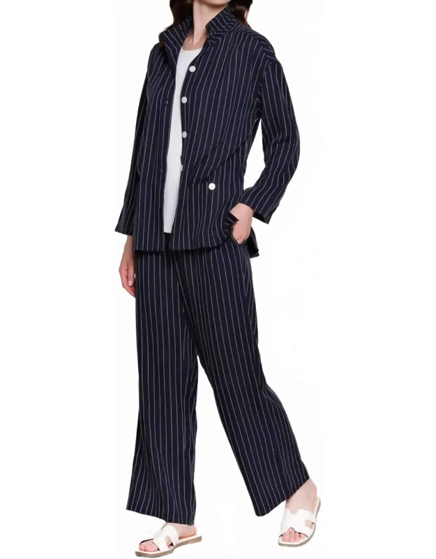 Striped Pull On Pants