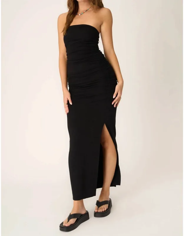 Nala Strapless Side Ruched Dress
