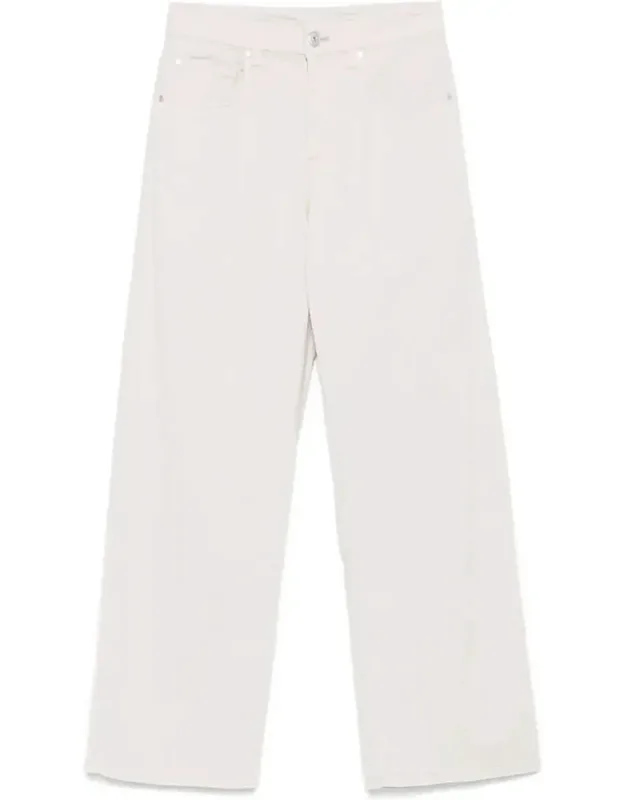 Stretch Dyed Denim Loose Barrel Jeans With Jewels