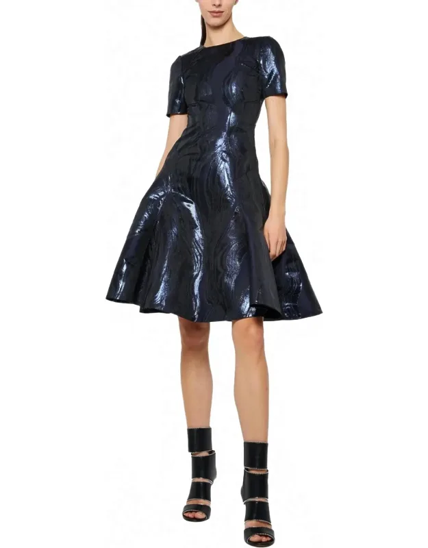 Short Sleeve Fit & Flare Dress