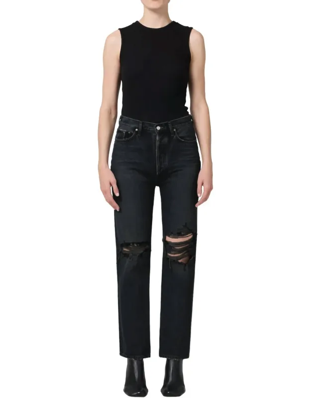 90's Pinch Waist High Rise Straight Jeans