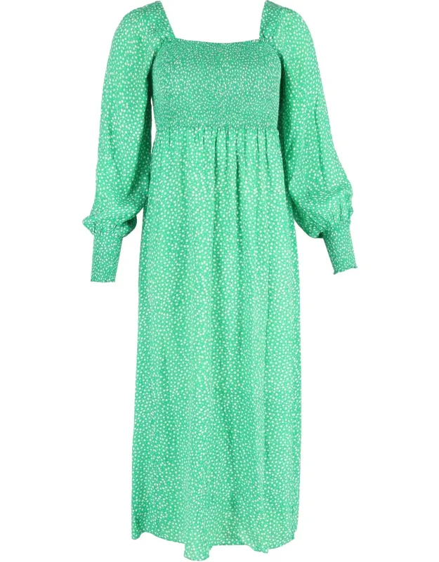 Marianne Shirred Floral-print Midi Dress