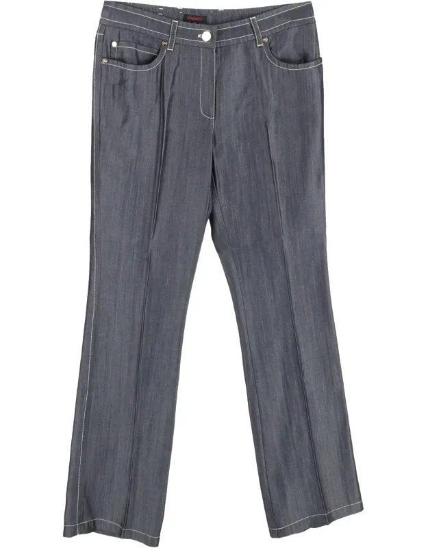 Visible Stitch Detail Straight-leg Trousers