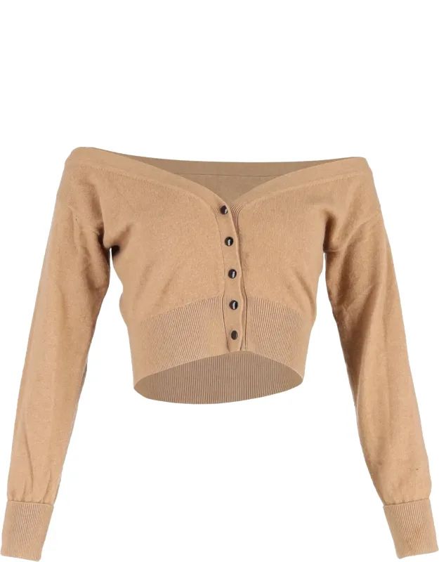 Sheer Yoke Cropped Cardigan