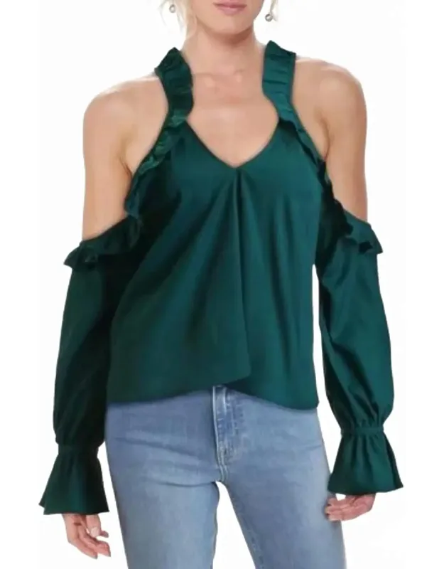 Open Shoulder Bell Sleeve Top