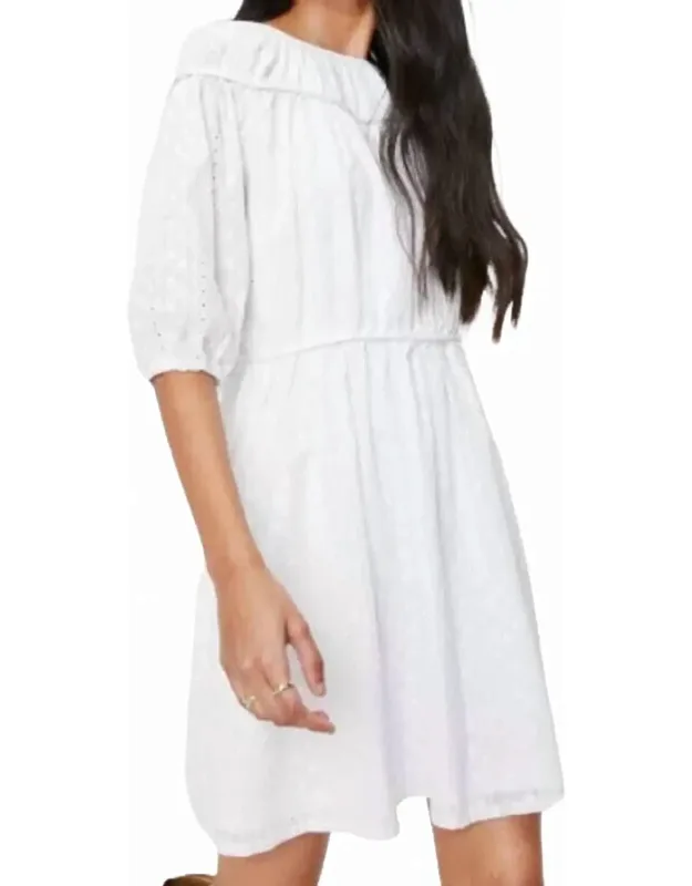 Broderie Tie Back Mini Dress