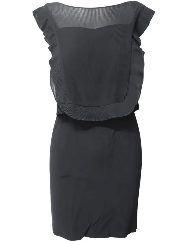 Pleated Bib Sheath Dress