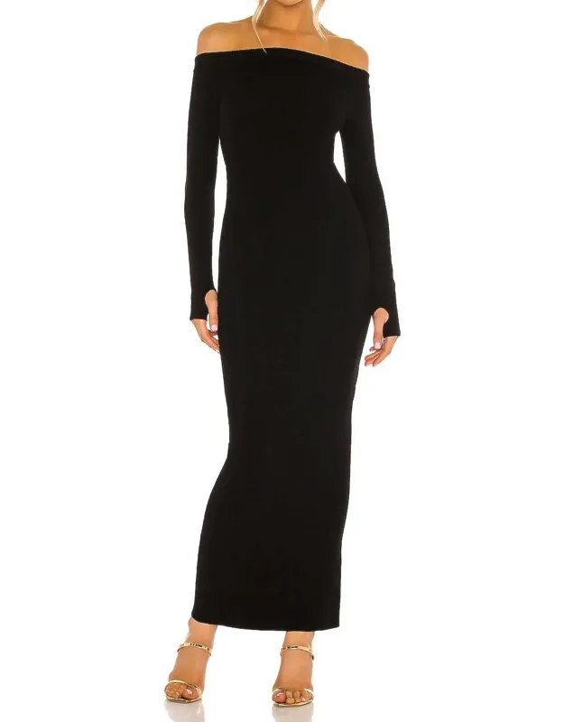 Off Shoulder Bodycon Maxi Dress