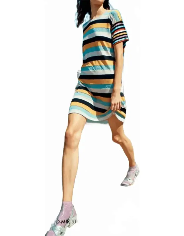 Mixed Stripe T-shirt Dress