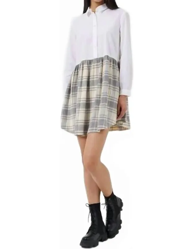 Arla Flannel Long Sleeve Shirt Dress