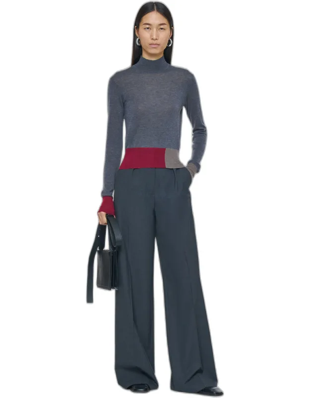 Overlay Cashair Mock Neck Sweater