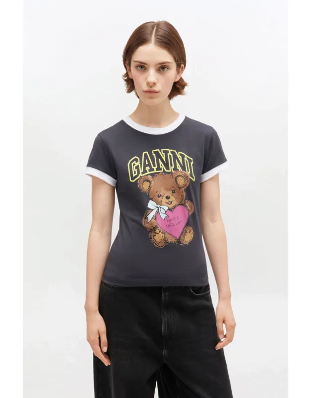 Mixed Cropped Teddy T-shirt