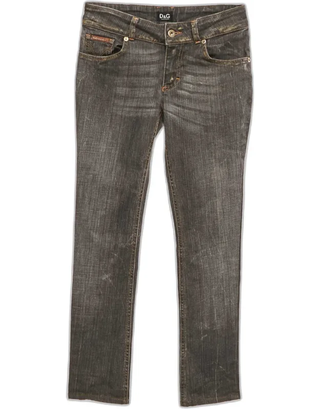 Washed Denim Low Waist Flared Fit Jeans