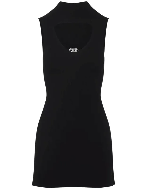 Dress Ribbed Wool Mini Length