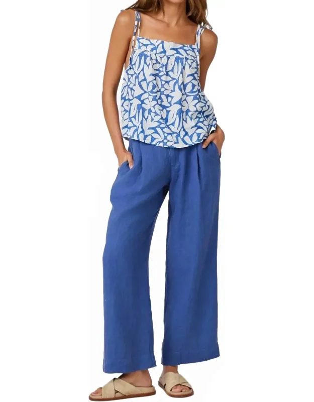 Pleated Wide Leg Ankle Pants