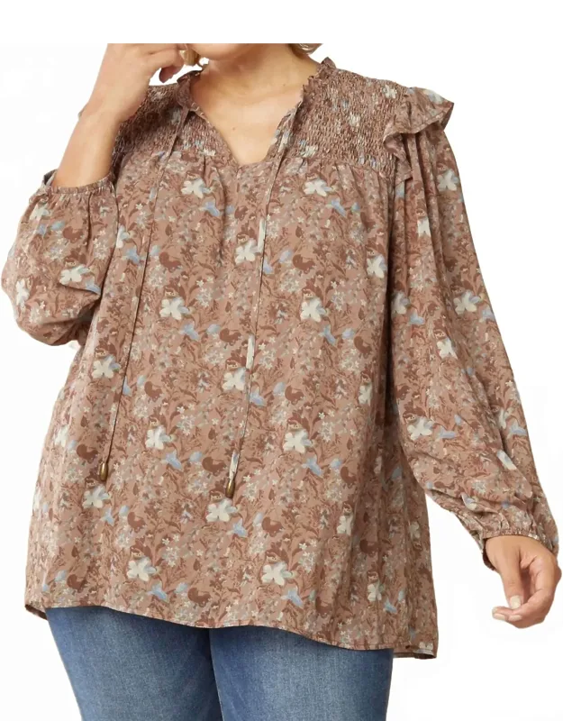 Ruffle & Floral Blouse